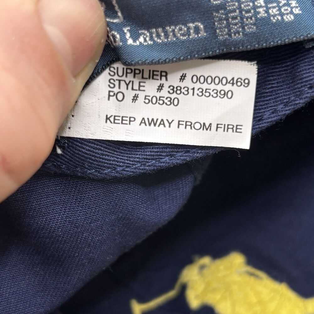 Polo Ralph Lauren Big Pony #3 Boys 8-20 Adjustable Strapback Hat Navy Yellow - Picture 8 of 8